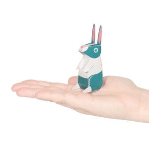 Carte postale artisanale en papier Lapin HOLLANDAIS — À ASSEMBLER