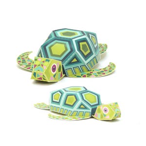 Maxi Turtle Paper Toys - DIY Paper Craft Kit - 3D Paper Animals - Kids Turtle - 3D Model Paper Figure
