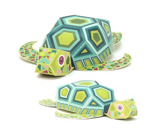 3D Paper Turtle Craft Kit: DIY Animal Model