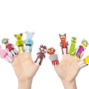 Monster Paper Finger Puppets: DIY Craft Kit, Printable Toy (PDF)