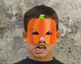 PUMPKIN Paper Mask - Kids Pumpkin Costume - Halloween costume - Printable Mask