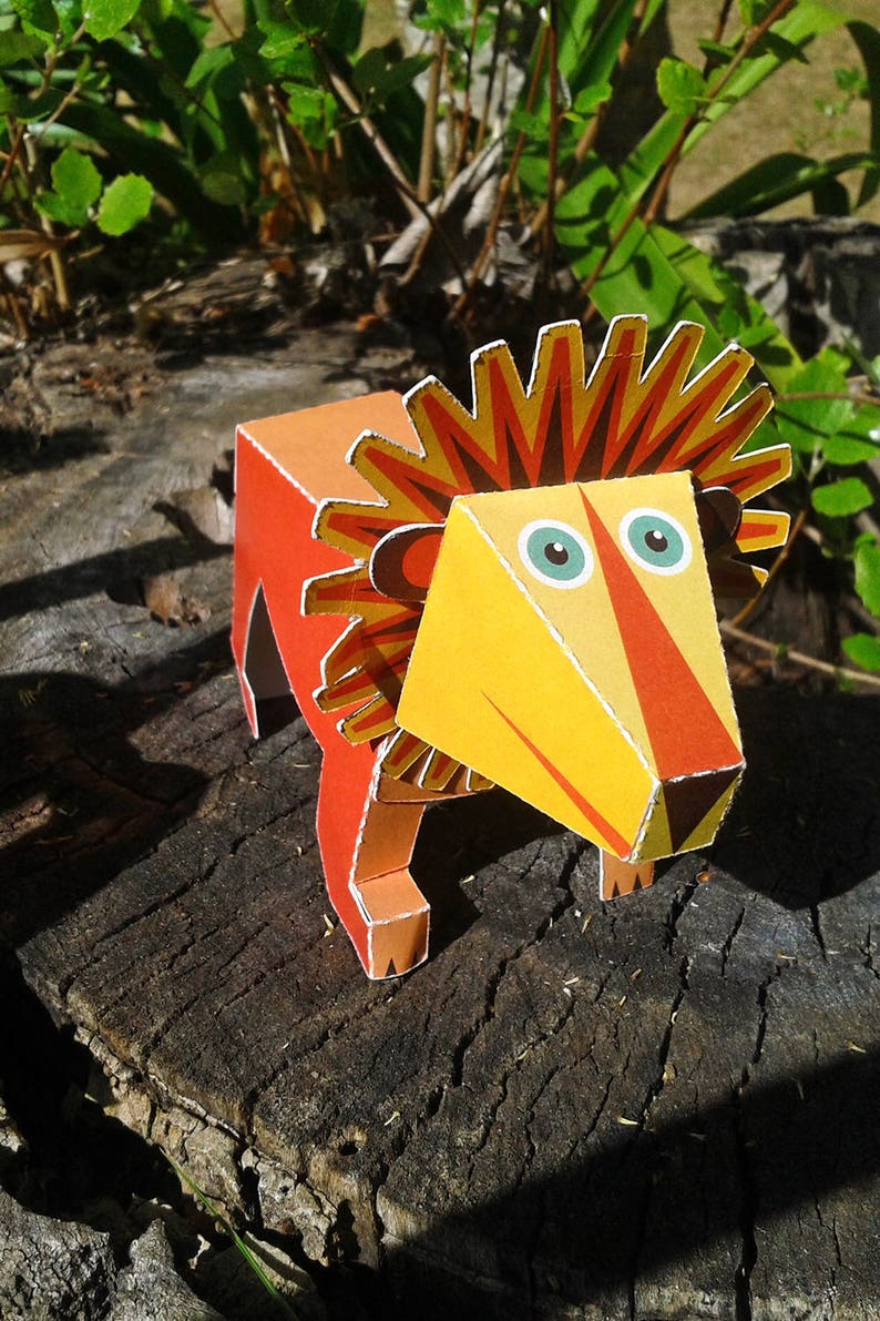 Jungle Animals Paper Toys DIY Paper Craft Kit 3D Paper Etsy