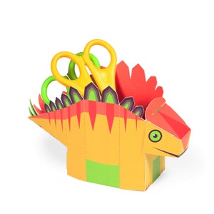 Dinosaurs Desk Organizers DIY Papercraft Kit 4 Desk Dinosaurs image 6