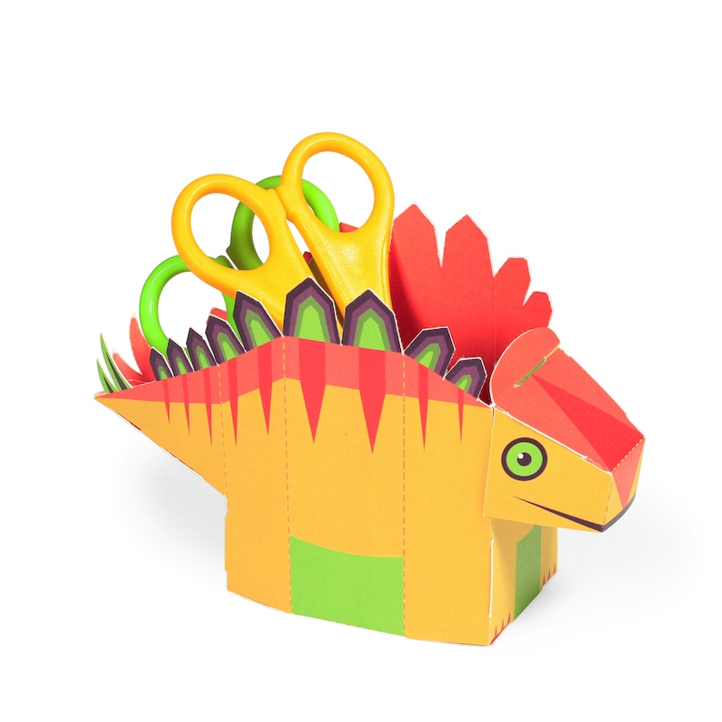 Dinosaurs Desk Organizers DIY Papercraft Kit 4 Desk Dinosaurs image 6