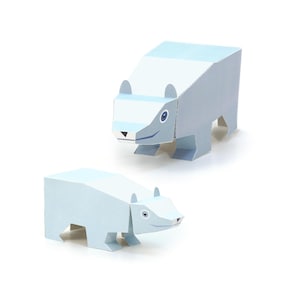Giocattoli di carta Maxi Orso Polare - Kit fai da te per lavoretti di carta - Animali di carta 3D - Orsetto per bambini