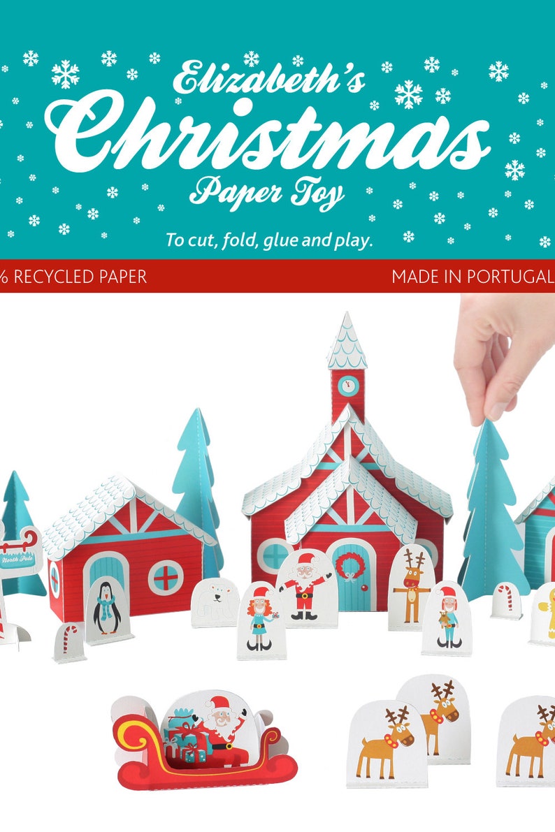 Christmas Paper Village DIY Paper Craft Kit Paper Toy - Etsy