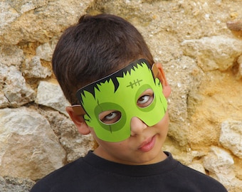 FRANKENSTEIN Paper Mask - Kids Halloween Costume - Printable Mask