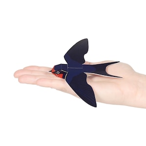 Cartolina artigianale in carta BARN SWALLOW - Da ASSEMBLARE