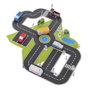 Cars Paper Toy - DIY Paper Craft Kit - Toy Car Play Mat