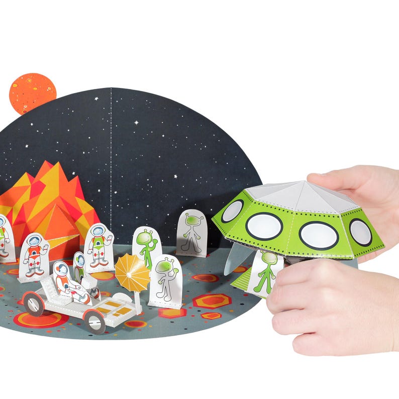 Paper Toy Spaceman Space Paper Toy - DIY Paper Craft Kit - School Science Project - Etsy
