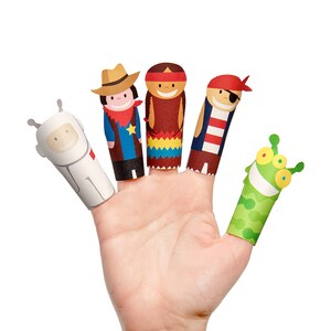 Heroes Paper Finger Puppets: Printable DIY Craft Kit (PDF)