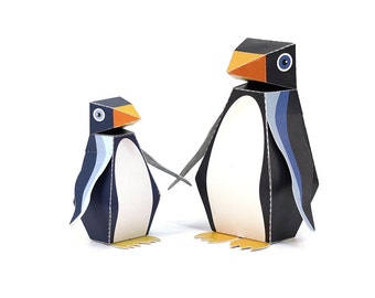 Maxi Penguin Paper Toys - DIY Paper Craft Kit - 3D Paper Animals - Kids Penguin - 3D Model Paper Figure