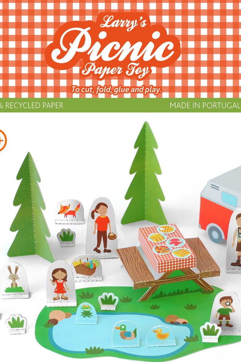Picnic Paper Toy DIY Paper Craft Kit Papercraft Kids 3D Etsy