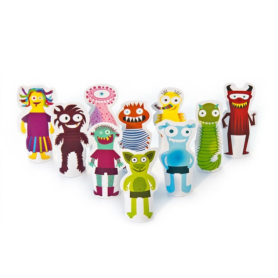 10 monstres papier marionnettes à doigt PDF imprimable jouet bricolage  artisanat Kit papier jouet faveur de fête danniversaire -  France