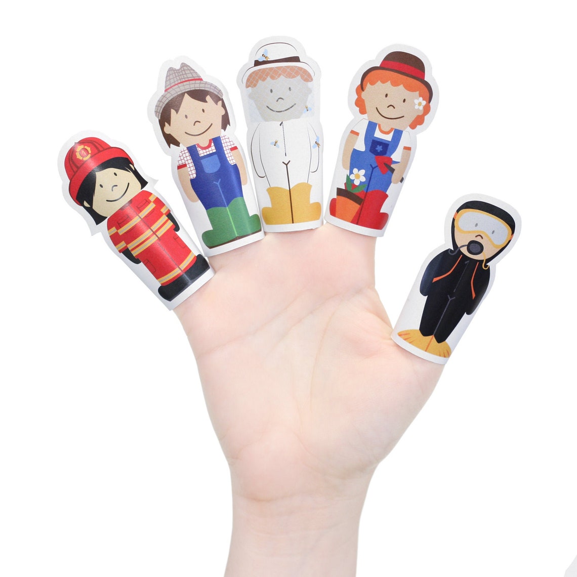 Jobs Paper Finger Puppets DIY Craft Kit Paper Toy Birthday | Etsy