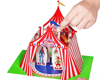 Circus Paper Theater - DIY Paper Craft Kit - Kids Craft Kit - Puppets - Paper Toy - 3D Model Paper Figure