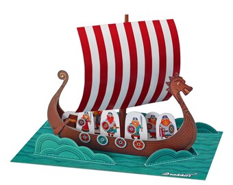 Drakkar Paper Toy - DIY Paper Craft Kit - School Project