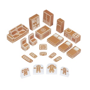 Juguete de papel de la casa de pan de jengibre Kit de artesanía de papel DIY Juguete de papel Juguete de Navidad imagen 4