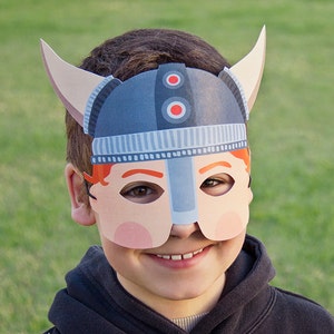 VIKING Paper Mask - Kids Halloween Costume - Viking Costume - Printable Mask