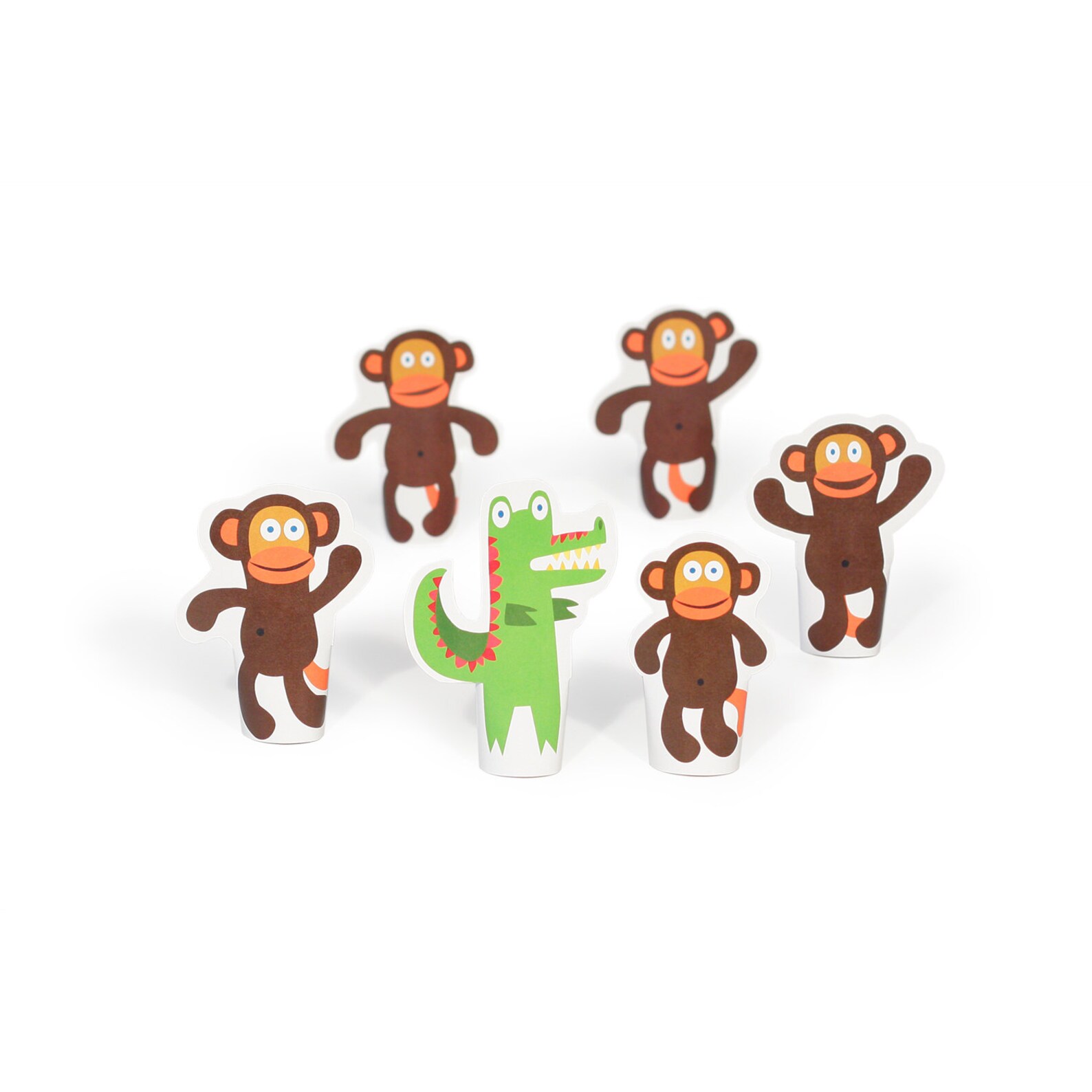 Five Little Monkeys Swinging in the Tree Paper Finger Puppets | Etsy