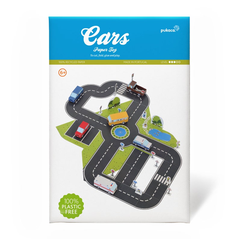 Cars Paper Toy DIY Paper Craft Kit Toy Car Play Mat Etsy