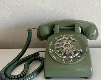 Working Avocado Green Rotary Western Electric Phone Telephone