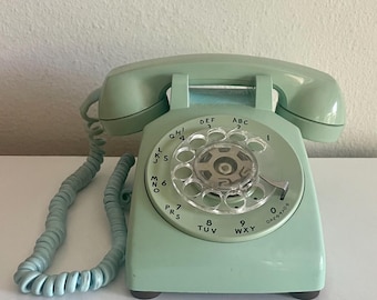 Working Rotary Phone Seafoam Green Blue Western Electric Rotary Dial Telephone