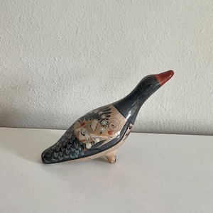 Vintage Hand Painted Mexican Ceramic Bird - Mexico Folk Art Pottery