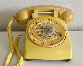 Working Rotary Phone Yellow Western Electric Telephone