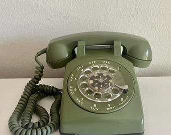 Working Avocado Green Rotary Western Electric Phone Telephone