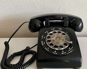 Working Black Rotary Phone Western Electric Telephone