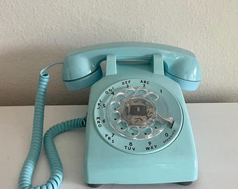 Working Rotary Phone  Blue Western Electric Rotary Dial Telephone