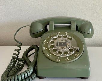 Working Avocado Green Rotary Western Electric Phone Telephone