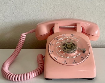 Working Rotary Phone Pink Telephone Mid Century Western Electric