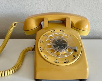 Working Rotary Phone Yellow Western Electric Telephone