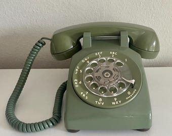 Working Avocado Green Rotary Western Electric Phone Telephone