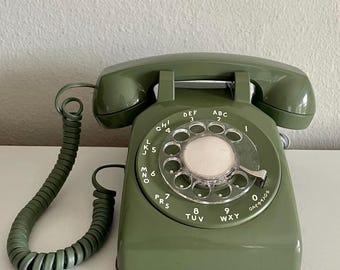 Working Avocado Green Rotary Western Electric Phone Telephone