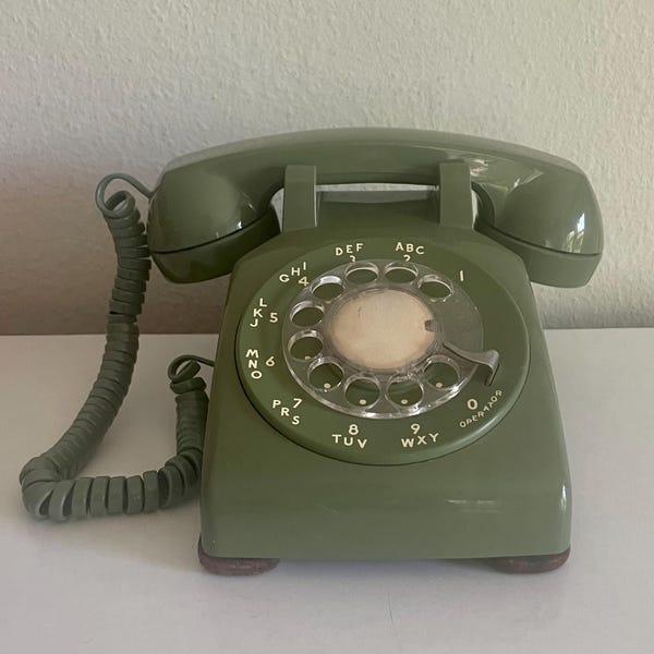 Working Avocado Green Rotary Western Electric Phone Telephone