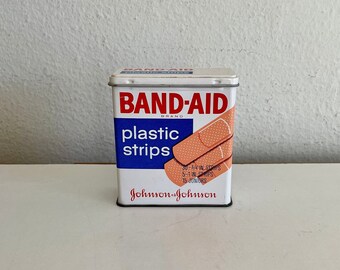 Vintage Johnson & Johnson Band-Aid Plastic Strips Tin Box