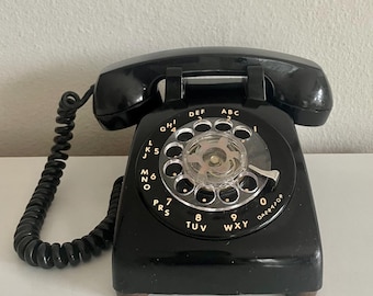 Working Black Rotary Phone Western Electric Telephone
