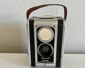 Vintage Kodak Duaflex Camera 1950s with Brown Strap