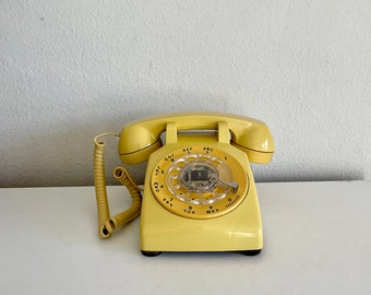 Working Vintage Yellow Western Electric Rotary Dial Phone 60s Telephone