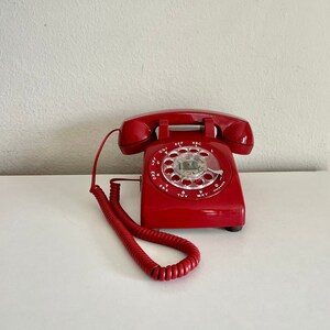 Working  Rotary Phone Red Telephone Western Electric