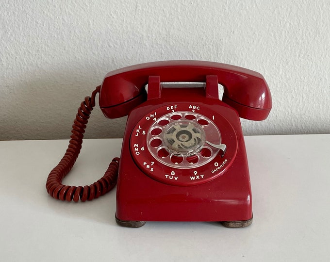 Old Rodeo Phone Working Vintage Red Western Electric Rotary Dial Phone Mid Century ...