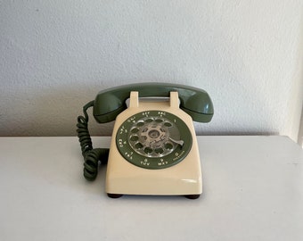 Working Rotary Phone Avocado Green Western Electric Telephone Cream Case