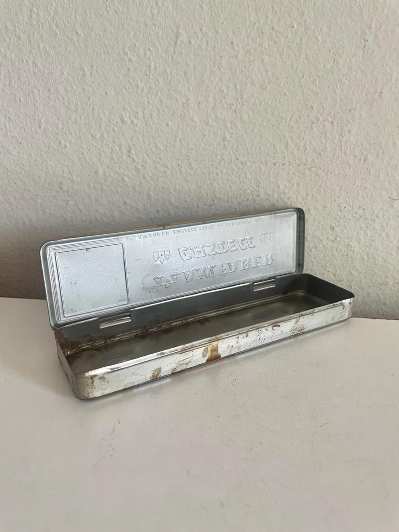 Vintage A.W. Faber Castell Pencil Tin Metal Case Container image 7