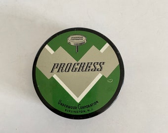 Vintage Underwood Typewriter Ribbon Tin Progress