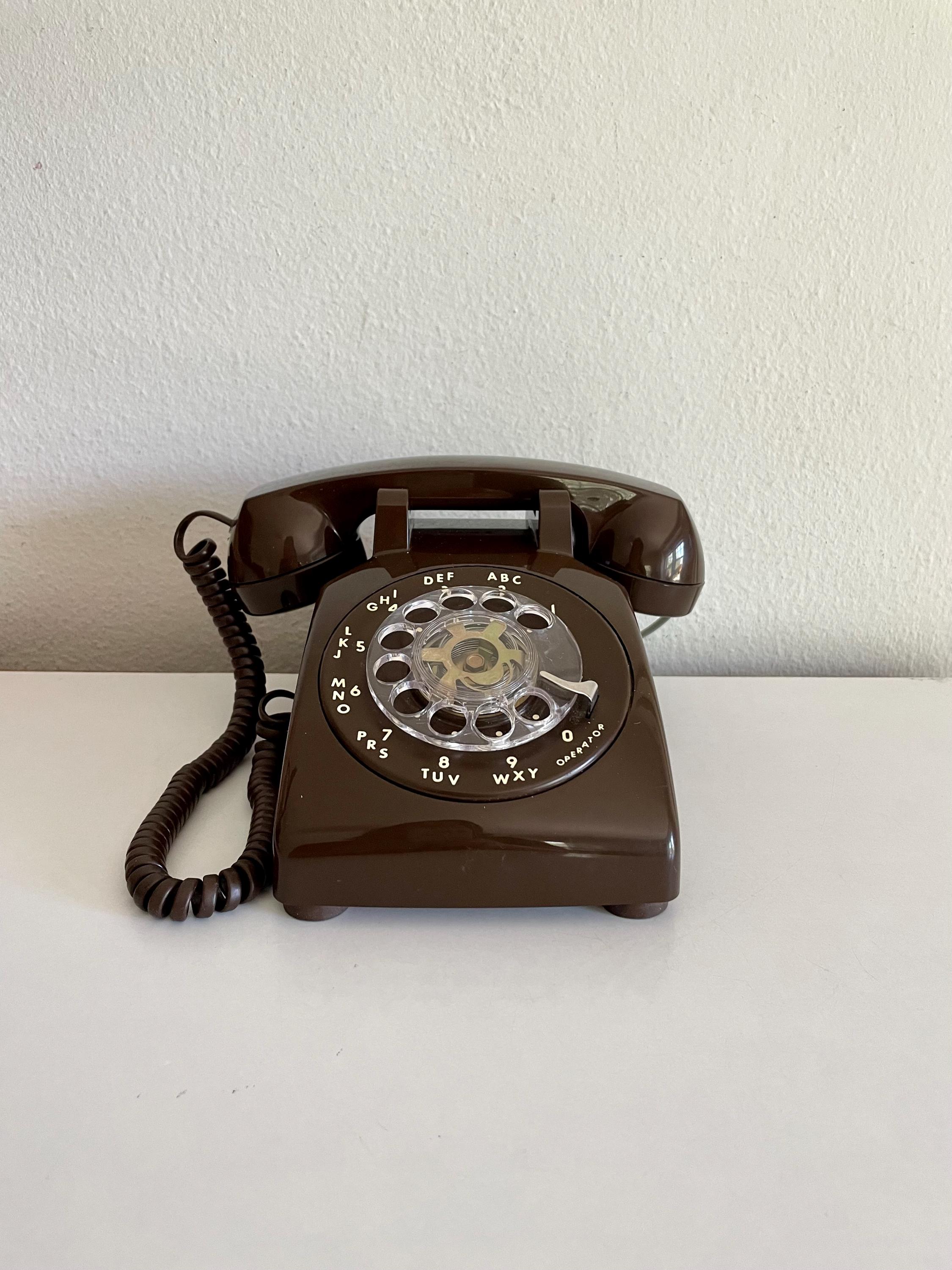 Working Rotary Phone Brown Bell Atlantic ITT Telephone