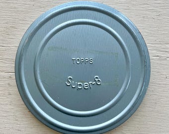Vintage 6" Blue  Topps Super 8 Film Reel & Canister 300ft