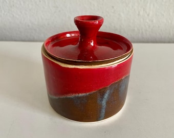 Red Lidded Pottery Container